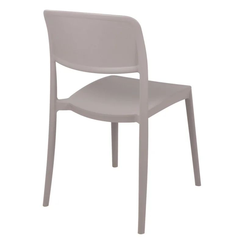 Chair With Solid Back Taupe - 16.9" x 20.1" x 33.3" - Set of 4 Chair With Solid Back Taupe - 16.9" x 20.1" x 33.3" - Set of 4