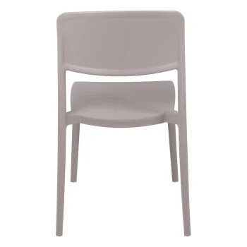 Chair With Solid Back Taupe - 16.9" x 20.1" x 33.3" - Set of 4