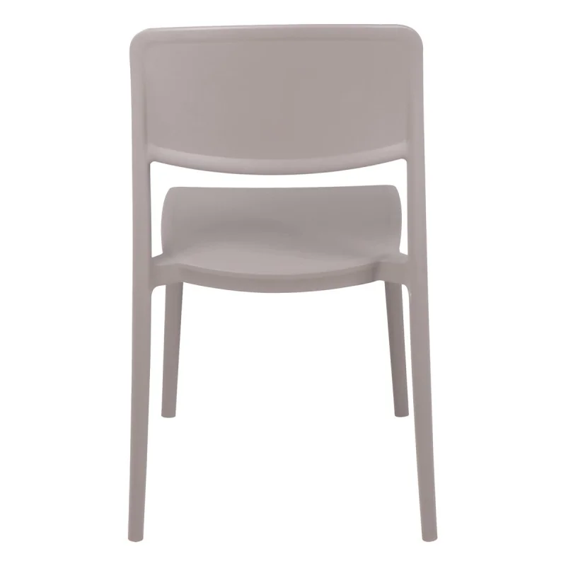 Chair With Solid Back Taupe - 16.9" x 20.1" x 33.3" - Set of 4 Chair With Solid Back Taupe - 16.9" x 20.1" x 33.3" - Set of 4