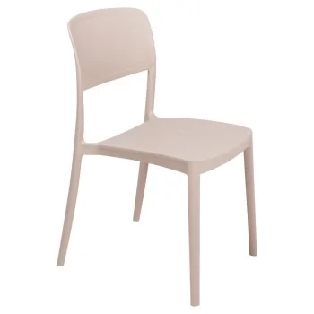 Chair With Solid Back Sand - 16.9" x 20.1" x 33.3" - Set of 4