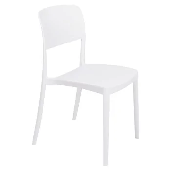 Chair With Solid Back White - 16.9" x 20.1" x 33.3" - Set of 4
