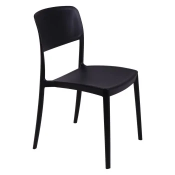 Chair With Solid Back Black - 16.9" x 20.1" x 33.3" - Set of 4