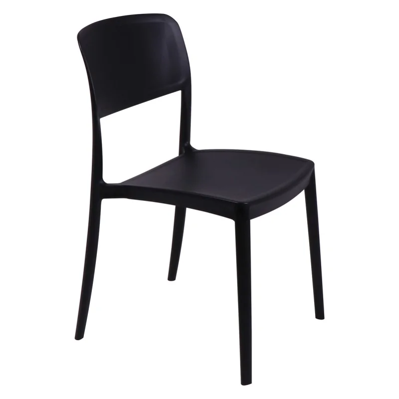Chair With Solid Back Black - 16.9" x 20.1" x 33.3" - Set of 4 Chair With Solid Back Black - 16.9" x 20.1" x 33.3" - Set of 4