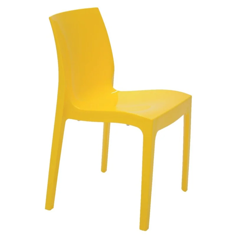 Poly Chair Yellow - 20.1" x 20.5" x 31.5" - Set of 4 Poly Chair Yellow - 20.1" x 20.5" x 31.5" - Set of 4
