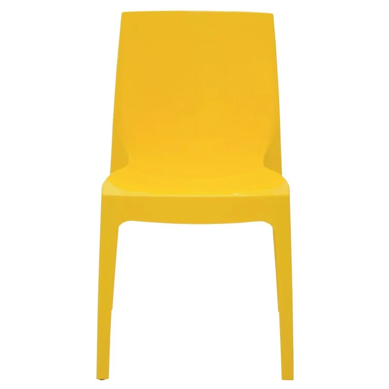 Poly Chair Yellow - 20.1" x 20.5" x 31.5" - Set of 4 Poly Chair Yellow - 20.1" x 20.5" x 31.5" - Set of 4