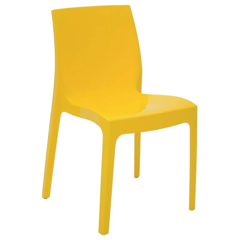 Poly Chair Yellow - 20.1" x 20.5" x 31.5" - Set of 4 Poly Chair Yellow - 20.1" x 20.5" x 31.5" - Set of 4
