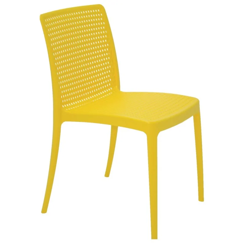 Poly Chair Yellow - 21.3" x 20.1" x 32.5" - Set of 4 Poly Chair Yellow - 21.3" x 20.1" x 32.5" - Set of 4