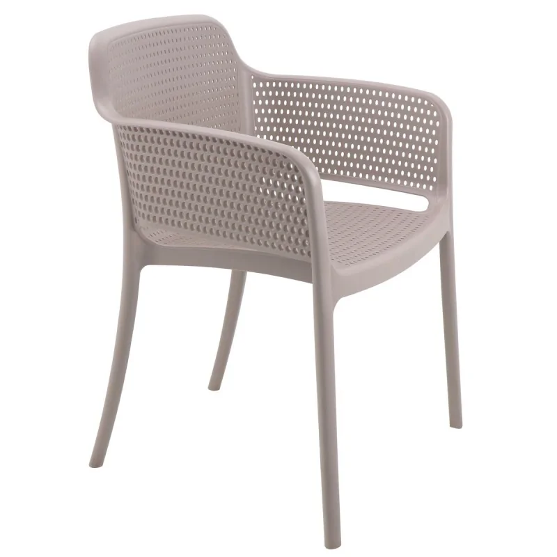 Poly Armchair Taupe - 21.9" x 24" x 31.5" - Set of 4 Poly Armchair Taupe - 21.9" x 24" x 31.5" - Set of 4