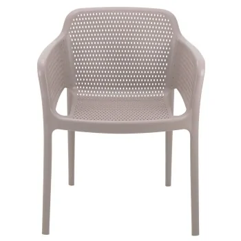 Poly Armchair Taupe - 21.9" x 24" x 31.5" - Set of 4