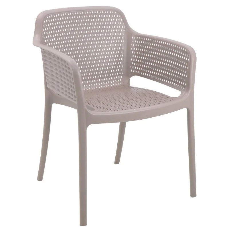 Poly Armchair Taupe - 21.9" x 24" x 31.5" - Set of 4 Poly Armchair Taupe - 21.9" x 24" x 31.5" - Set of 4