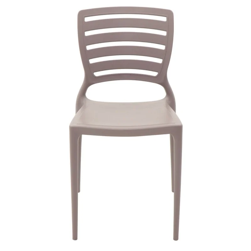Sofia Slated Poly Chair Taupe - 20.1"x 17" x 32.3" - Set of 4 Sofia Slated Poly Chair Taupe - 20.1"x 17" x 32.3" - Set of 4