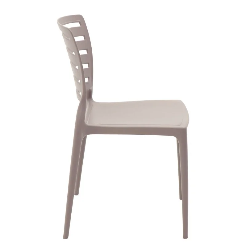 Sofia Slated Poly Chair Taupe - 20.1"x 17" x 32.3" - Set of 4 Sofia Slated Poly Chair Taupe - 20.1"x 17" x 32.3" - Set of 4