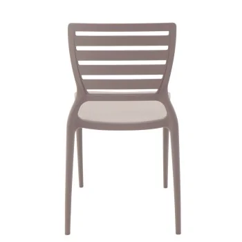Sofia Slated Poly Chair Taupe - 20.1"x 17" x 32.3" - Set of 4