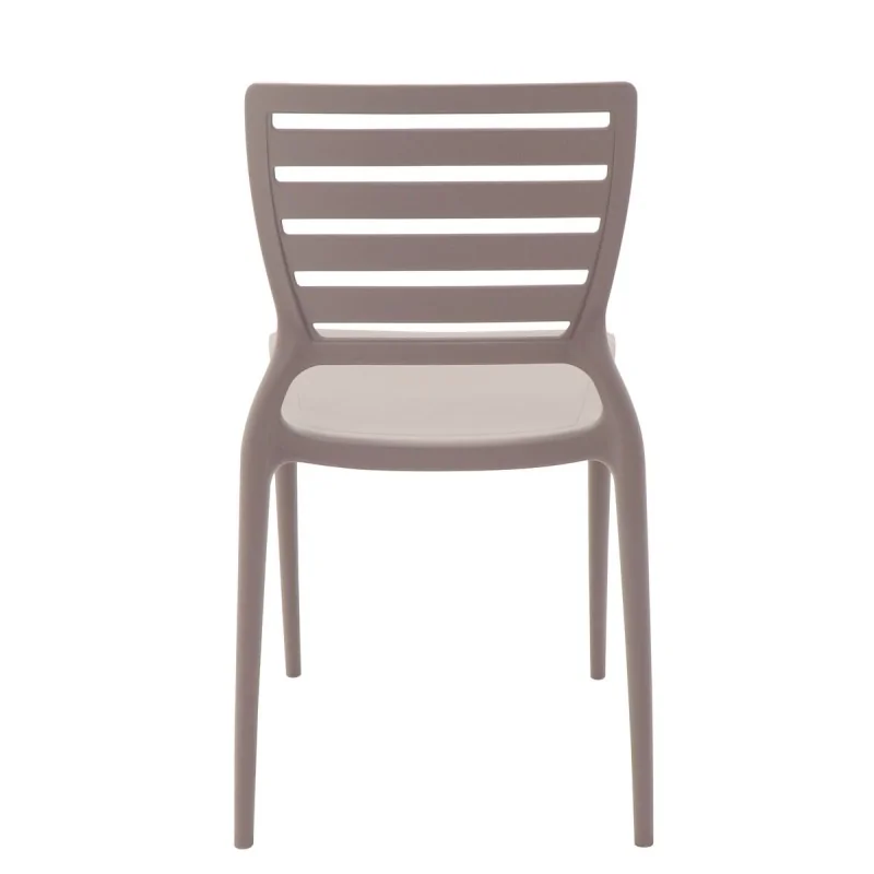 Sofia Slated Poly Chair Taupe - 20.1"x 17" x 32.3" - Set of 4 Sofia Slated Poly Chair Taupe - 20.1"x 17" x 32.3" - Set of 4