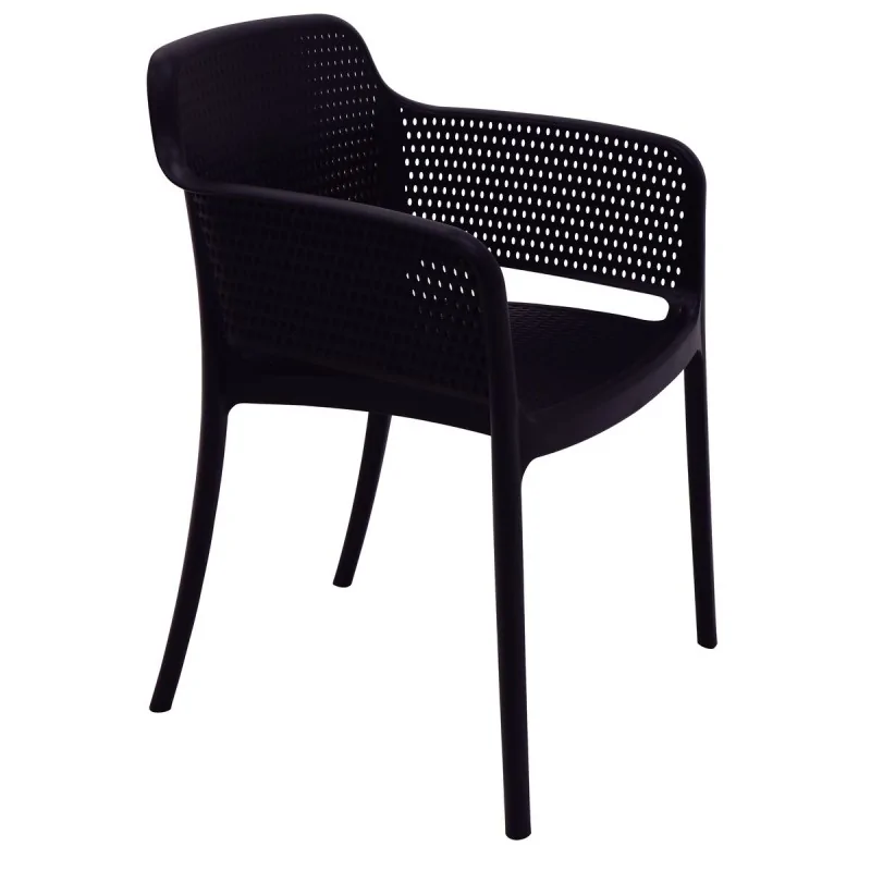 Poly Armchair Black - 21.9" x 24" x 31.5" - Set of 4 Poly Armchair Black - 21.9" x 24" x 31.5" - Set of 4
