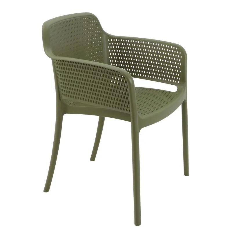 Poly Armchair Olive Green - 21.9" x 24" x 31.5" - Set of 4