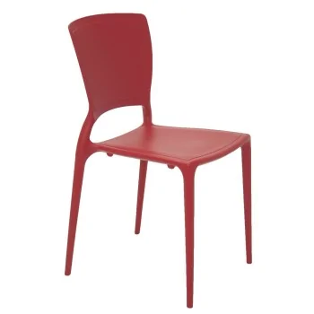 Chair With Solid Backrest Red - 20.5" x 17.3" x 36.7" - Set of 4