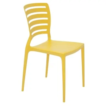 Sofia Slated Poly Chair Yellow - 20.1"x 17" x 32.3" - Set of 4