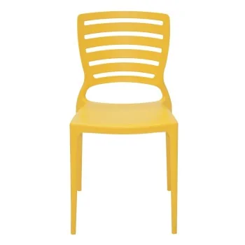 Sofia Slated Poly Chair Yellow - 20.1"x 17" x 32.3" - Set of 4