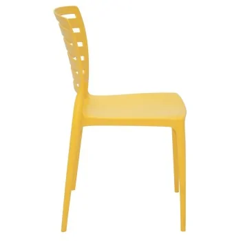 Sofia Slated Poly Chair Yellow - 20.1"x 17" x 32.3" - Set of 4