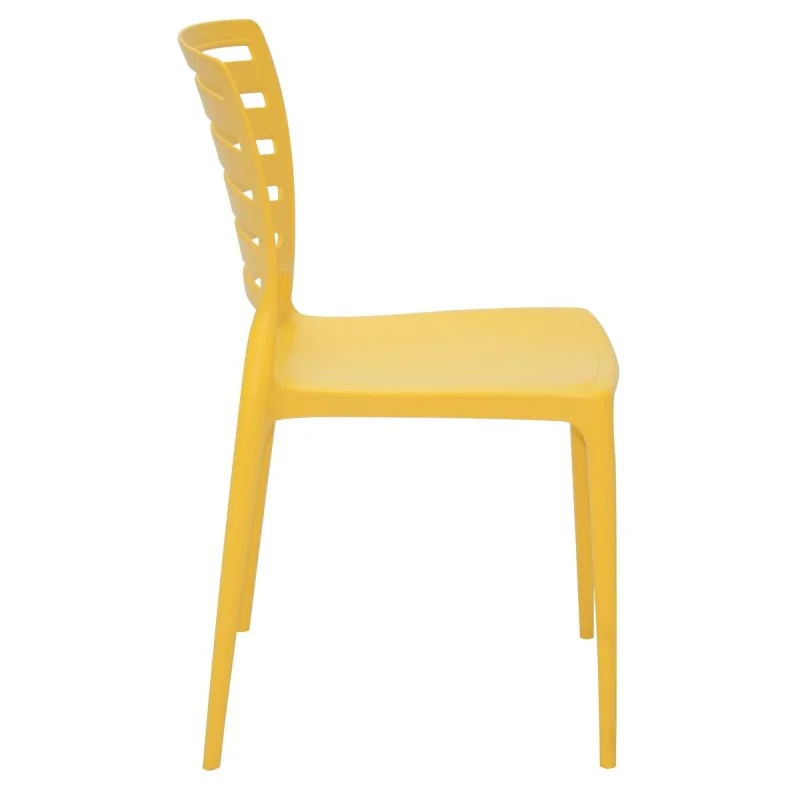 Sofia Slated Poly Chair Yellow - 20.1"x 17" x 32.3" - Set of 4 Sofia Slated Poly Chair Yellow - 20.1"x 17" x 32.3" - Set of 4