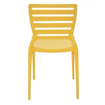 Sofia Slated Poly Chair Yellow - 20.1"x 17" x 32.3" - Set of 4