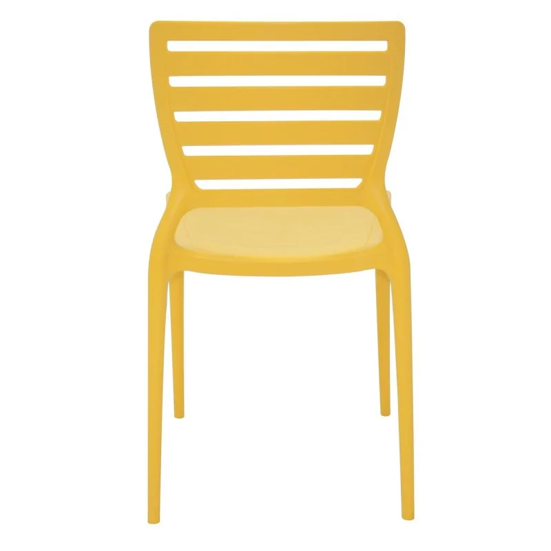 Sofia Slated Poly Chair Yellow - 20.1"x 17" x 32.3" - Set of 4 Sofia Slated Poly Chair Yellow - 20.1"x 17" x 32.3" - Set of 4