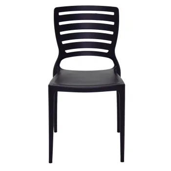 Sofia Slated Poly Chair Black - 20.1"x 17" x 32.3" - Set of 4
