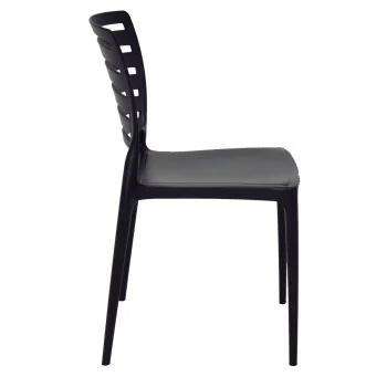 Sofia Slated Poly Chair Black - 20.1"x 17" x 32.3" - Set of 4