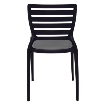 Sofia Slated Poly Chair Black - 20.1"x 17" x 32.3" - Set of 4