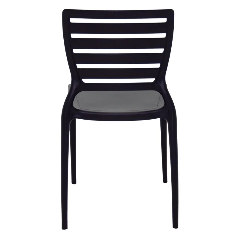 Sofia Slated Poly Chair Black - 20.1"x 17" x 32.3" - Set of 4 Sofia Slated Poly Chair Black - 20.1"x 17" x 32.3" - Set of 4