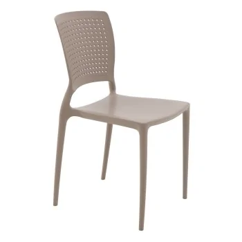 Chair With Dotted Backrest Taupe - 20.1" x 21.3" x 32.5" - Set of 4