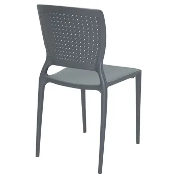 Chair With Dotted Backrest Gray - 20.1" x 21.3" x 32.5" - Set of 4