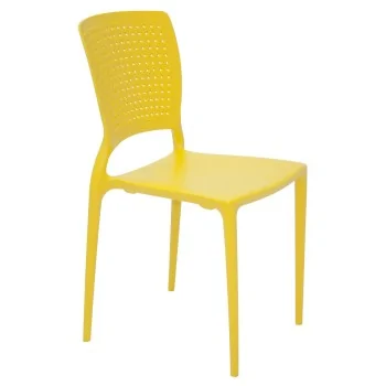Chair With Dotted Backrest Yellow - 20.1" x 21.3" x 32.5" - Set of 4
