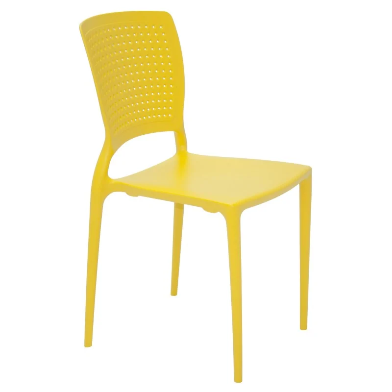 Chair With Dotted Backrest Yellow - 20.1" x 21.3" x 32.5" - Set of 4 Chair With Dotted Backrest Yellow - 20.1" x 21.3" x 32.5" - Set of 4