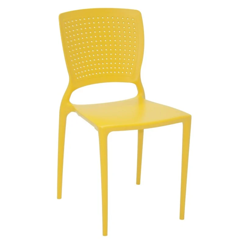 Chair With Dotted Backrest Yellow - 20.1" x 21.3" x 32.5" - Set of 4 Chair With Dotted Backrest Yellow - 20.1" x 21.3" x 32.5" - Set of 4