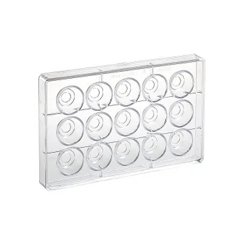 Polycarbonate Minichocofill Chocolate Bowl Shell Petits Fours Mold - 15 pcs - Ø40 h 18.5 mm - 10gr