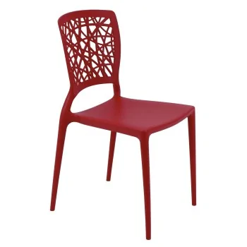 Poly Chair Red - 20.1" x 16.9" x 33.3" - Set of 4