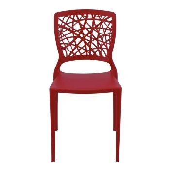 Poly Chair Red - 20.1" x 16.9" x 33.3" - Set of 4