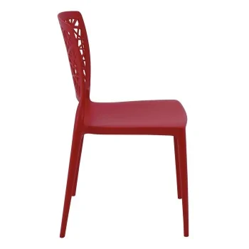 Poly Chair Red - 20.1" x 16.9" x 33.3" - Set of 4