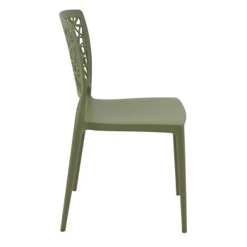 Poly Chair Olive Green - 20.1" x 16.9" x 33.3" - Set of 4