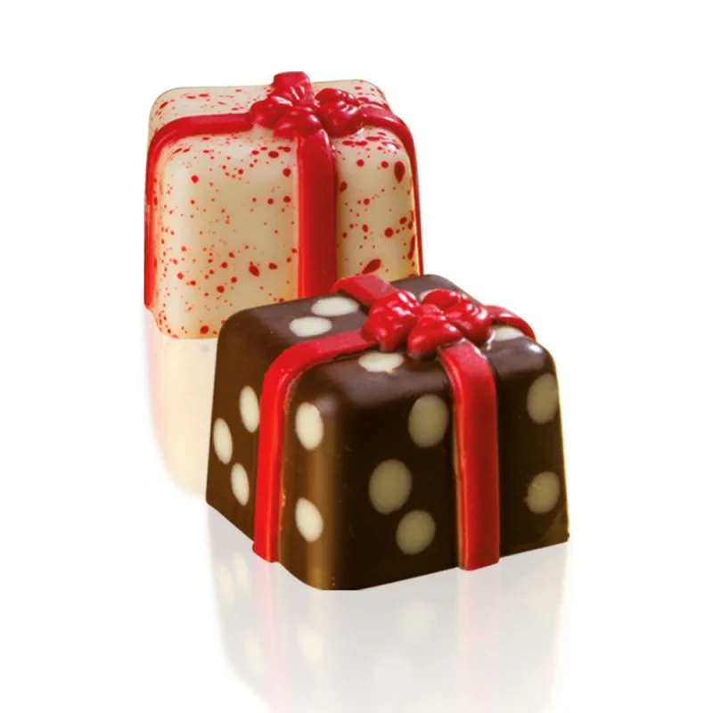 Polycarbonate Gift Chocolate Praline Mold - 28 pcs - 26 mm x 26 mm x h 20 mm Polycarbonate Gift Chocolate Praline Mold - 28 pcs - 26 mm x 26 mm x h 20 mm