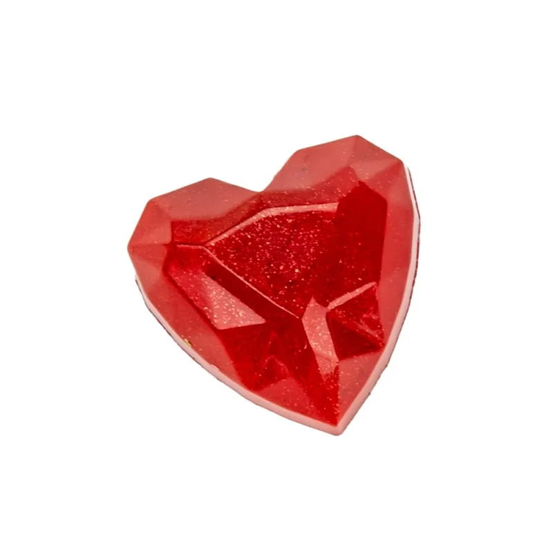 Professional Polycarbonate Diamond Heart Praline Mold - 33 mm x 33 mm x h 15 mm - 10gr - 24 Cavity Professional Polycarbonate Diamond Heart Praline Mold - 33 mm x 33 mm x h 15 mm - 10gr - 24 Cavity