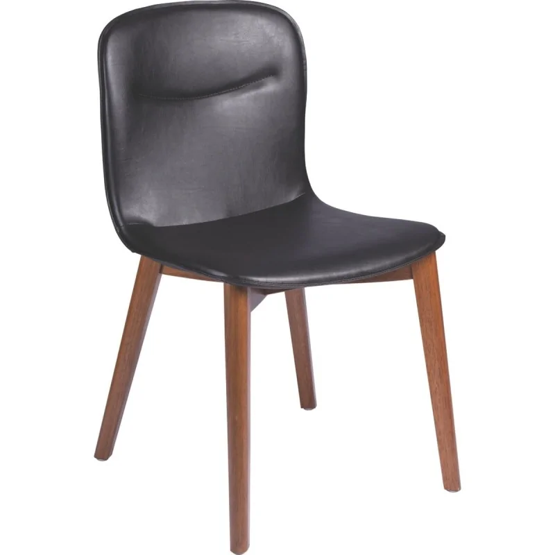 Chair Tauari Wood Black Upholstered - 19.3" x 21.9" x 33" - Set of 2 Chair Tauari Wood Black Upholstered - 19.3" x 21.9" x 33" - Set of 2
