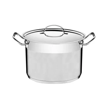 Tramontina 8 qt (7.8l) Stainless Steel Covered Stock Pot (Ø24 cm) - Triply Base - with Lid - Set of 4