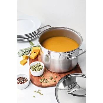 Tramontina 16.5 qt (15.7l) Covered Stock Pot (Ø28 cm) - Triply Base - with Lid