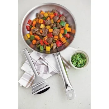 Tramontina 8 in Saute Pan Stainless Steel - Triply Base - Tubular Handle - Set of 4