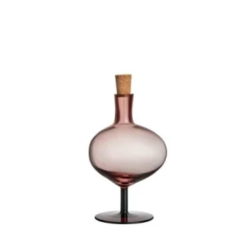 Kosta Boda Bod Glass Bottle Burgundy Medium