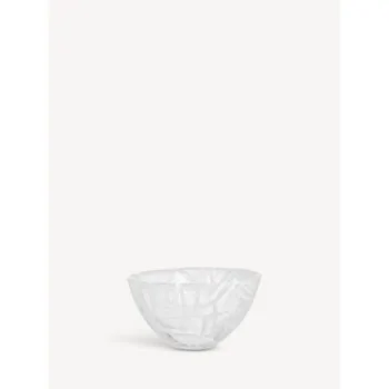 Kosta Boda Contrast Glass Bowl White/White Small