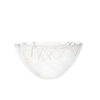 Kosta Boda Contrast Glass Bowl White/White Medium